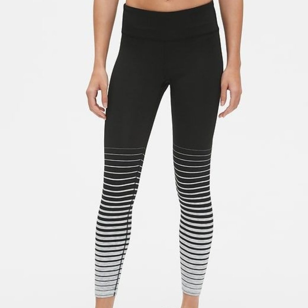 GapFit Black Gradient Stripe Full Length Leggings